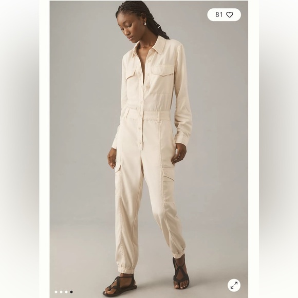 Anthropology Sanctuary rebel long sleeve utility jumpsuit toasted almond XS NWT - Picture 4 of 13